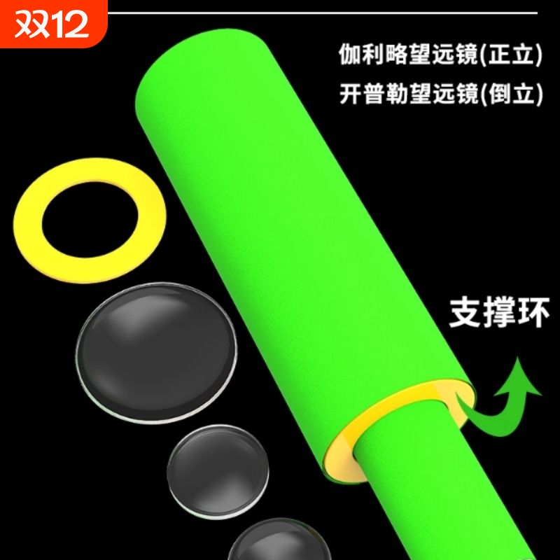 开普勒望远镜制作材料包八年级初中学生凸透镜实验手工制作伽利略