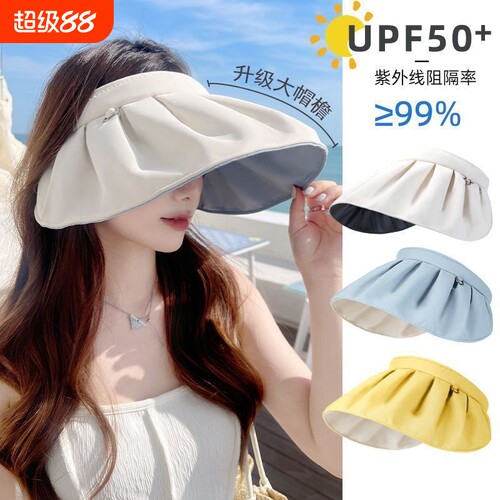 防紫外线空顶遮阳遮脸太阳帽子防