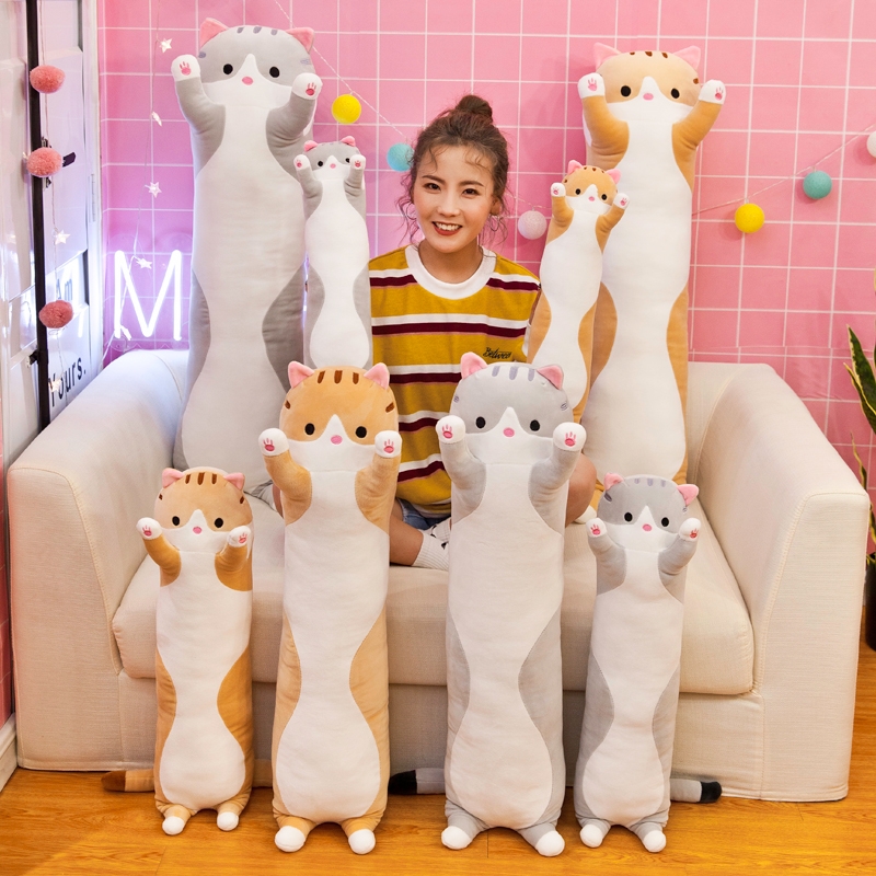 小猫咪抱枕长条枕头可爱布娃娃
