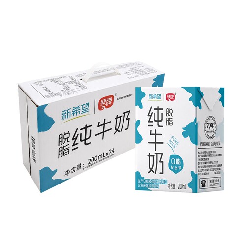 新希望脱脂牛奶24盒|千人加购