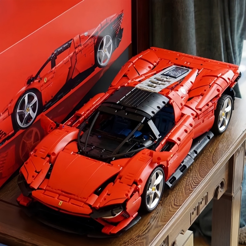 法拉SP3利跑车兼容乐高积木拼装玩具高难度汽车机械模型男孩礼物