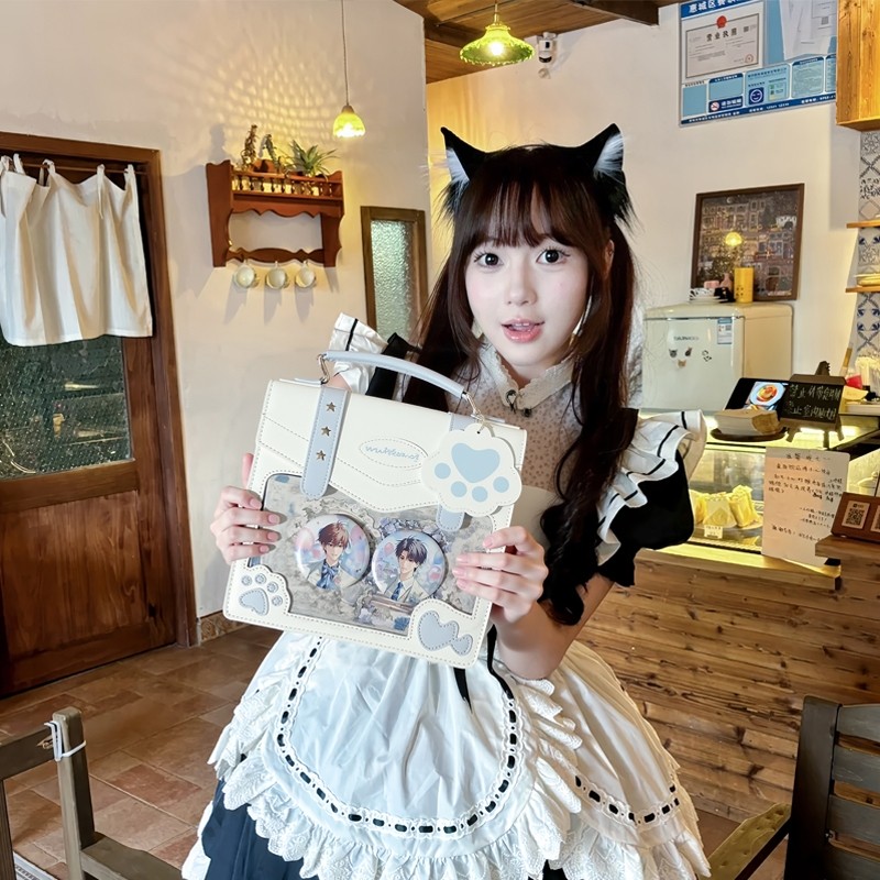 小猫斜挎痛包双肩二次元漫展学生党吧唧谷子包Lolita小食量百搭