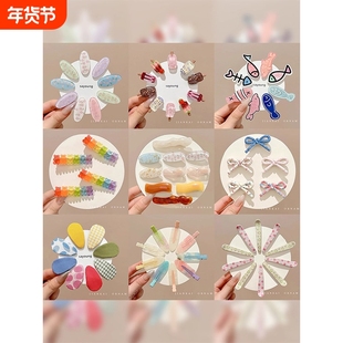可爱侧边发夹女前额彩色刘海夹后脑勺儿童碎发夹子头饰边夹鸭嘴夹
