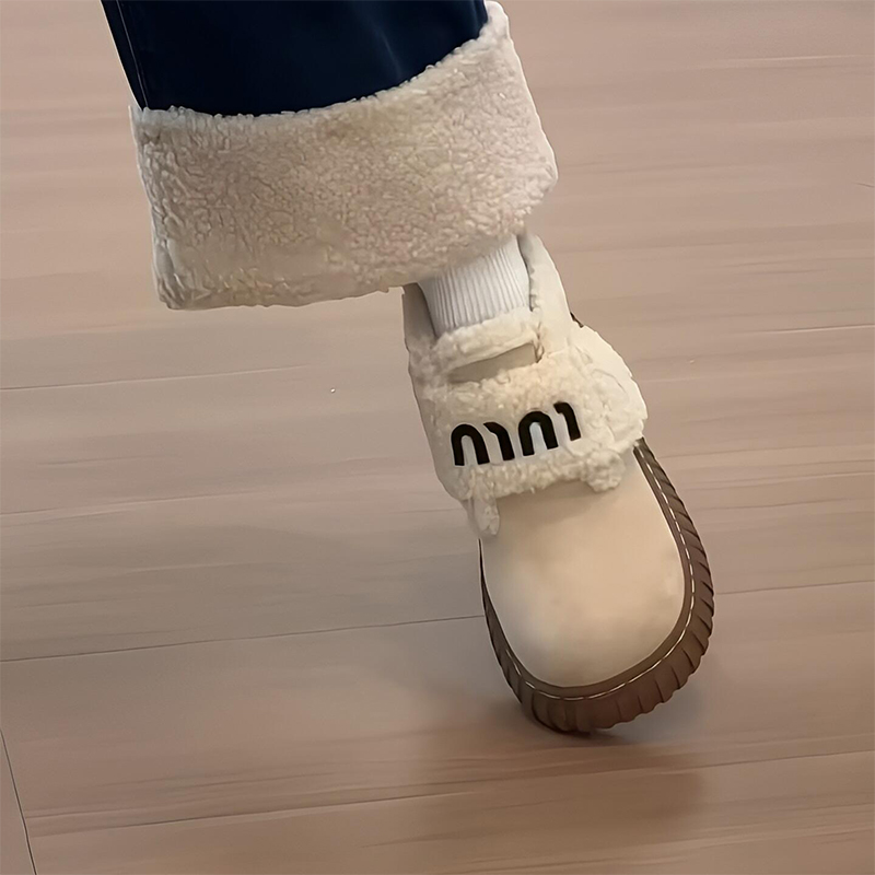 魔术贴厚底雪地靴女2025新款冬季百搭加绒保暖勃肯鞋松糕毛毛棉鞋