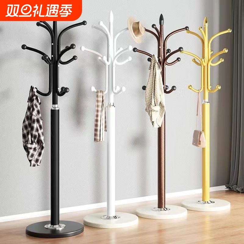 轻奢衣帽架大理石落地挂衣架家用加粗卧室客厅简易立式挂包架玄关
