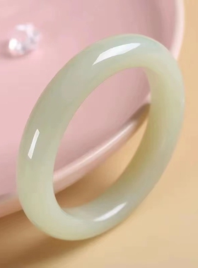 爆款新疆和田玉手镯高端羊脂细条圆条女款玉镯仿玉石玉镯手饰