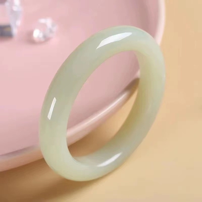 爆款新疆和田玉手镯高端羊脂细条圆条女款玉镯仿玉石玉镯手饰