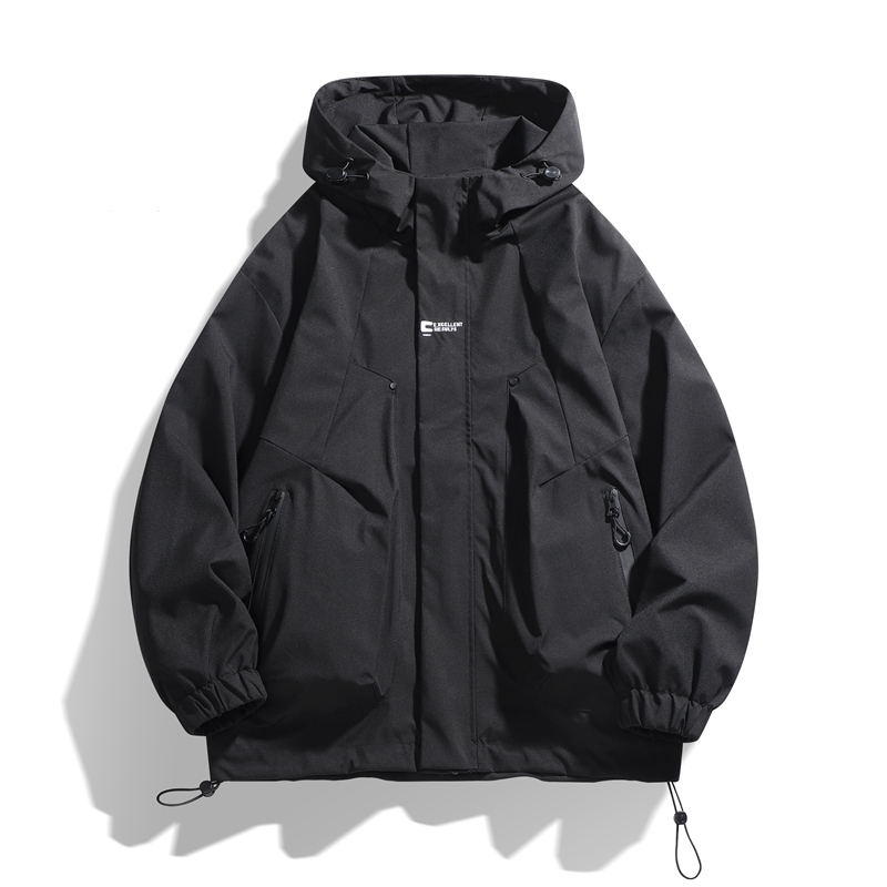 2025新款冲锋衣外套男款春秋男装秋季夹克男生秋冬骑行黑色防风