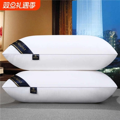 酒店同款枕头一对装护颈椎枕芯带枕套家用男女软枕睡眠羽丝绒水洗