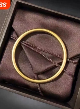 不掉色匠心传承古法拉丝素圈手镯百搭两世欢手链项链吊坠平安锁