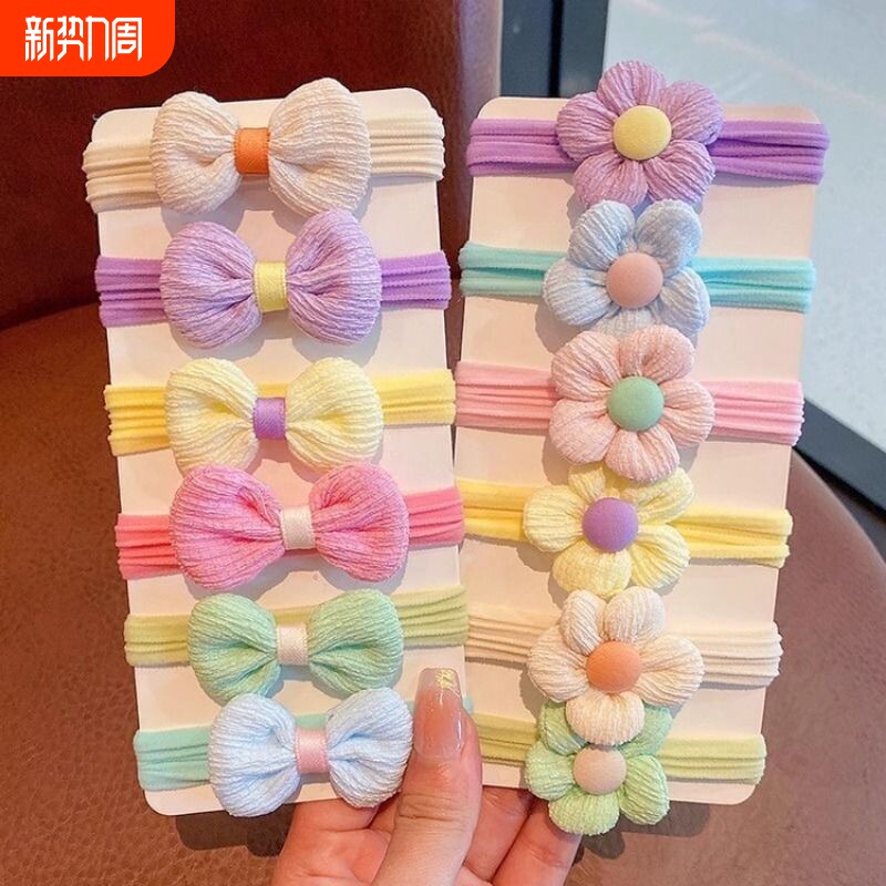 毛巾圈儿童发绳不伤发扎头绳女童蝴蝶结发圈头饰小女孩扎马尾可爱