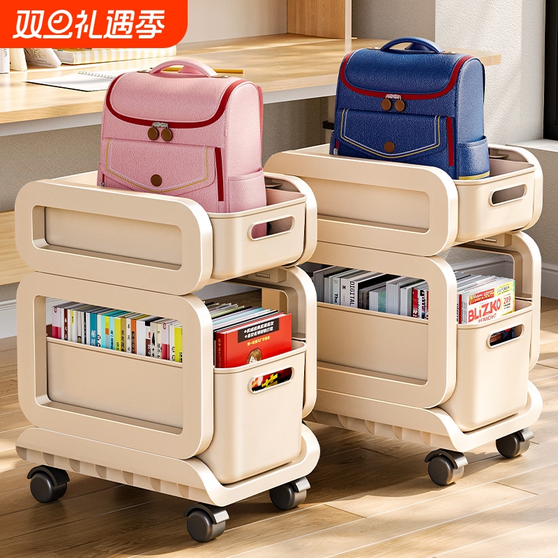 书包置物架可移动家用多层带滑轮