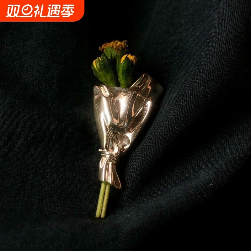 可插花胸针文艺小清新花瓶别针小众独特设计感清冷感艺术气质女生