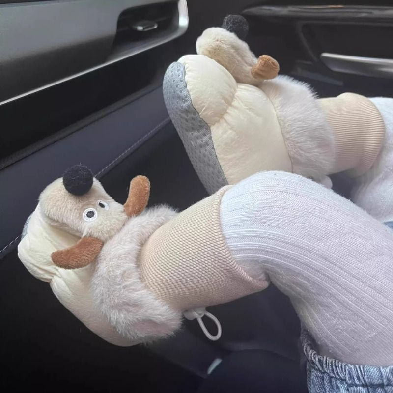 秋冬新生婴儿0-1岁男女宝宝加厚鞋袜一体不掉跟加绒护脚棉鞋醒狮