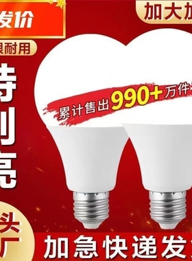 LED节能灯泡螺丝口E27大螺口家用护眼电灯泡球泡灯防水控制照明