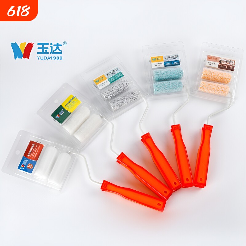 玉达2寸4寸6寸乳胶漆迷你滚筒刷小拇指涂料漆刷短细毛小滚筒蛋壳