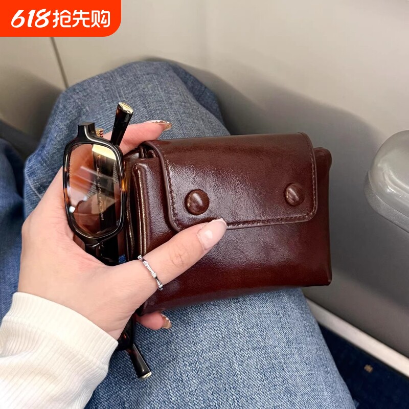 2026新款小众韩系软糯复古小眼睛零钱包多功能一体证件收纳卡包