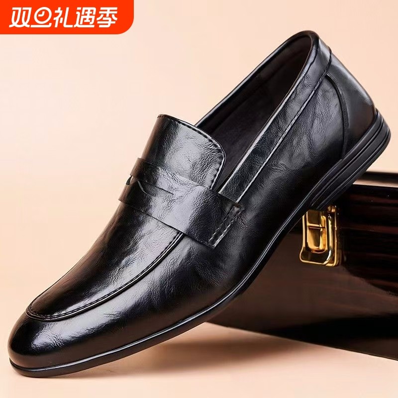 豆豆鞋男春秋新款一脚蹬软底软面百搭男鞋休闲开车皮鞋防水工作鞋