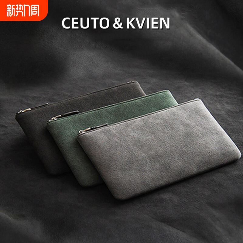 CEUTOKVIEN男士翻毛皮手拿包商务手抓新款手包简约手机信封
