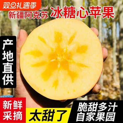 正宗新疆阿克苏冰糖心苹果新鲜水果当季整箱丑苹果红富士应季批发