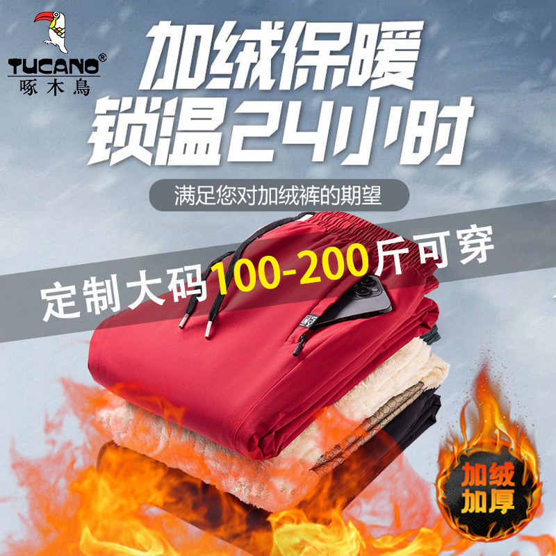 啄木鸟棉裤女冬季加绒加厚2025新款大码东北防风保暖羊羔绒裤子女