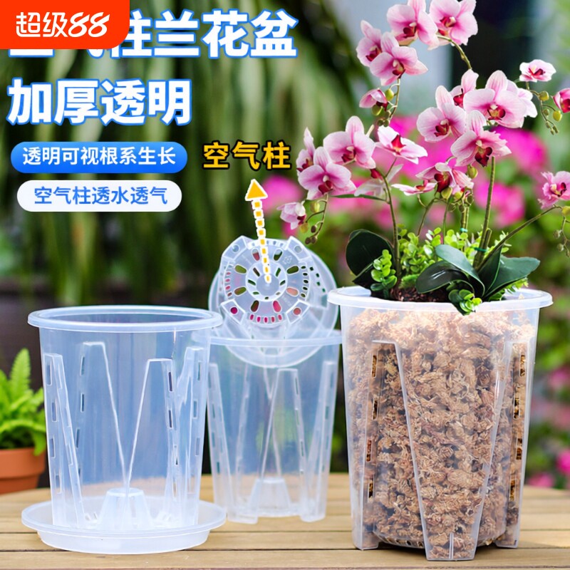 透明树脂控根花盆蝴蝶兰专用盆图片