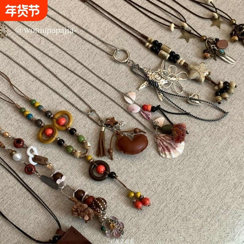 波西米亚复古海星吊坠项链女海边度假民族风锁骨链长款配饰毛衣链