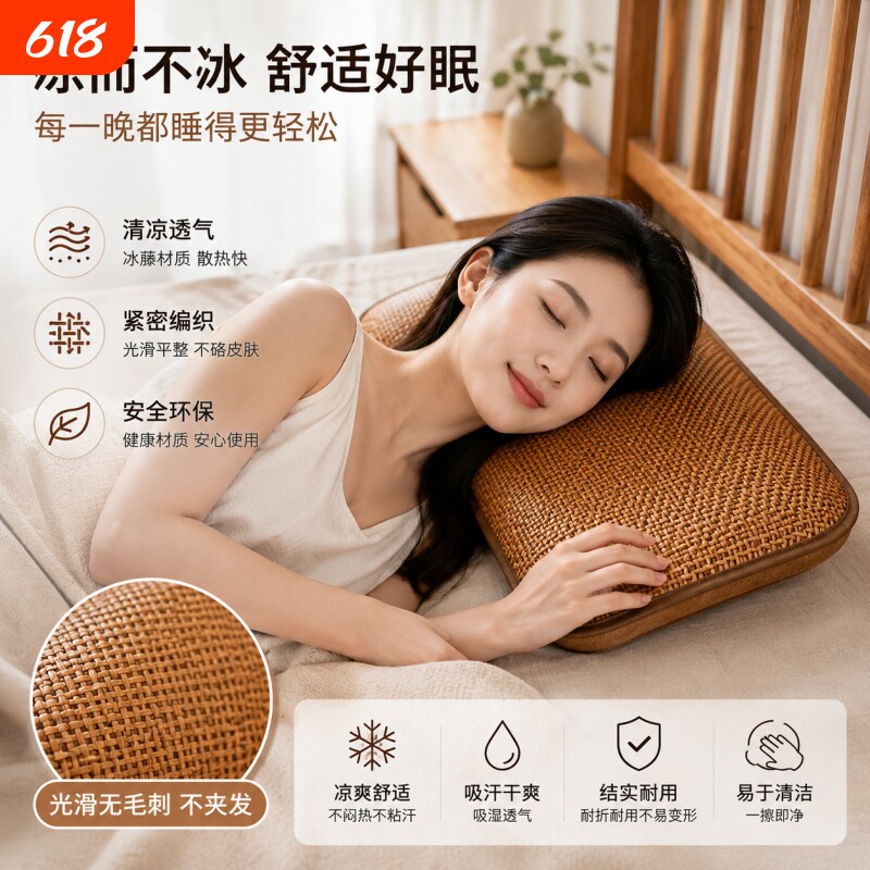 凉席枕头套夏季冰丝枕套一对装家用单个48cmx74cm枕芯内胆套