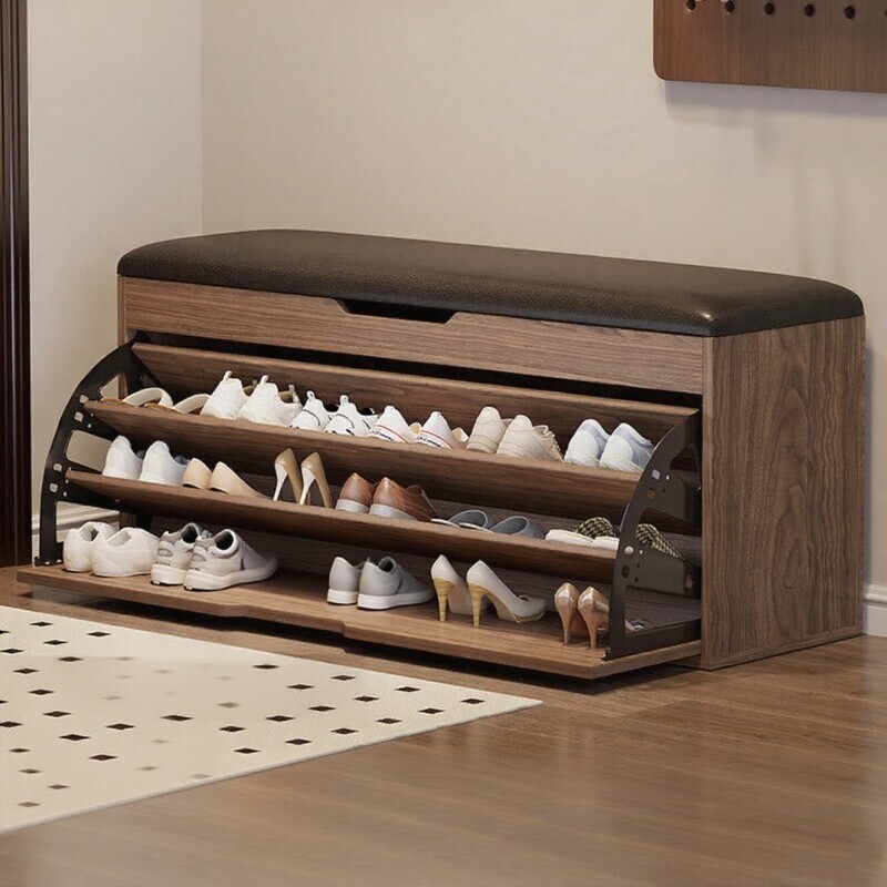 换鞋凳家用门口鞋架可坐鞋柜坐凳一体穿鞋凳收纳三层鞋子玄关抽屉