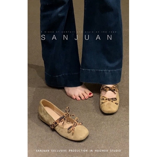 羊皮版sanjuan三卷玛丽珍女鞋早春漂亮鞋配裙子单鞋内增高小皮鞋