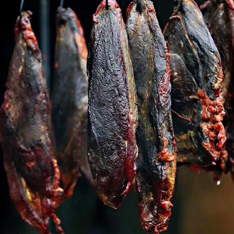 腊牛肉 湖南特产农家自制烟熏腊味 腌制腊肉瘦肉黄牛肉干500g熏肉
