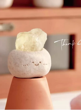 手工制作香港小豆丁水晶摆件水晶原石上班搭子纯手工礼物工位粉晶