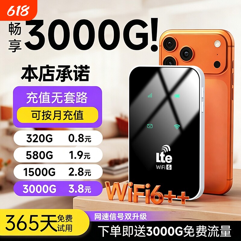 智能wifi移动无线wifl6便携式免插卡2026新款路由器全国通用流量