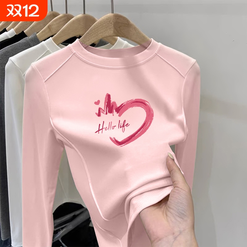 儿童双面德绒打底衫秋冬季中大童女童加厚长袖T恤圆领内搭上衣潮