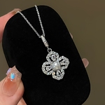 诸暨淡水珍珠吊坠四叶草日常百搭简约气质女锁骨链节日礼物送妈妈