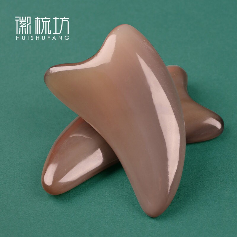 真白水牛角刮痧板面部美容专用拨筋棒水面部脸部背部全身通用刮板