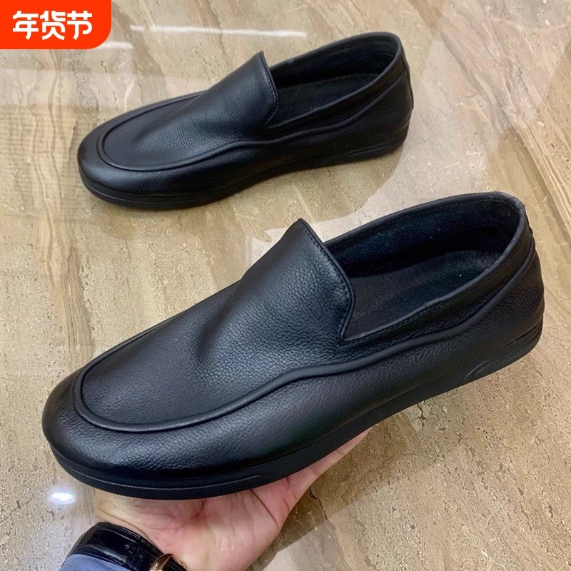 2025新款秋季皮鞋男款年轻人夏季透气软底商务休闲鞋一脚蹬豆豆鞋,流行男鞋,乐福鞋（豆豆鞋）,淘宝优惠券,粉丝福利购,淘宝优惠卷