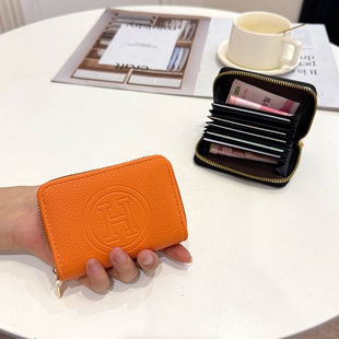 新款卡包女士防消磁防盗刷卡套女式多卡位卡夹拉链信用证件卡片包
