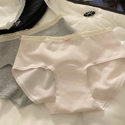 内裤女全棉纯棉7A抑菌舒适柔软亲肤无痕中腰少女生三角短裤头底裤