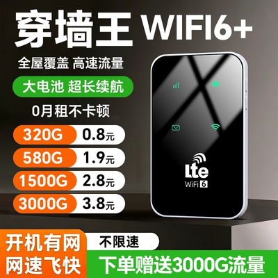 智能wifi移动无线wifl6便携式免插卡2026新款路由器全国通用流量