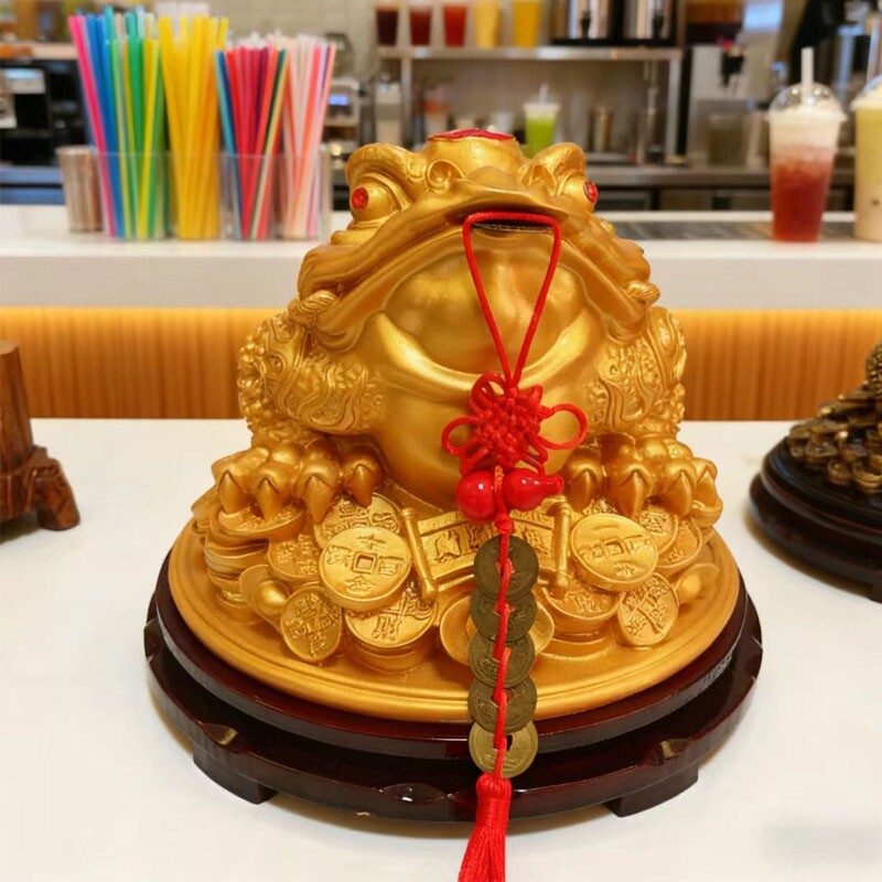 大号招财金蟾摆件客厅家居办公室酒柜装饰品金蝉开业礼品店铺摆设