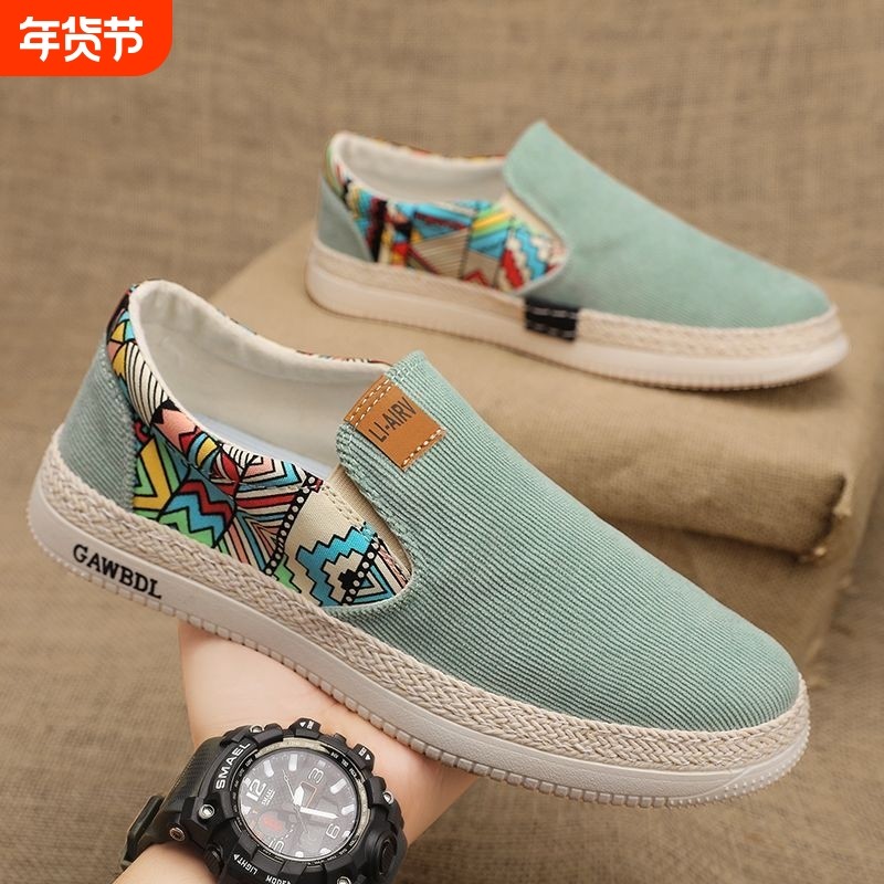 老北京布鞋男2025新款秋季透气帆布鞋防臭软底板鞋运动男士休闲鞋,流行男鞋,布鞋,淘宝优惠券,粉丝福利购,淘宝优惠卷