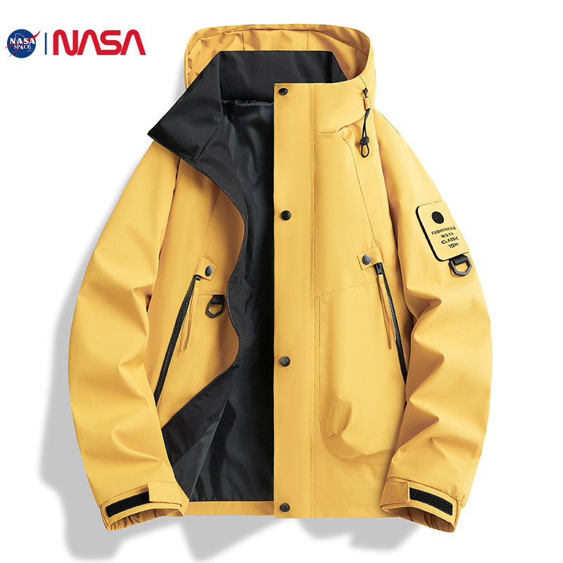 NASA户外春季外套男女款冲锋衣宽松工装防风防水登山情侣上衣夹克