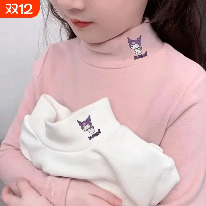 德绒长袖半高领儿童打底衫