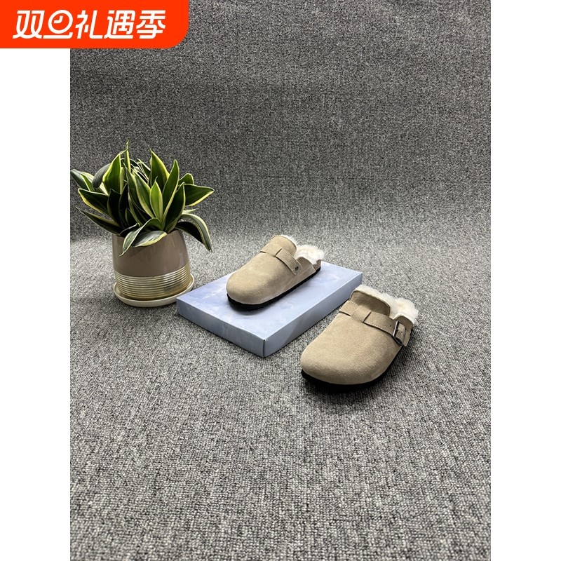 2025年新款厚底勃肯鞋半拖女春复古一脚蹬包头拖鞋内增高博肯鞋子