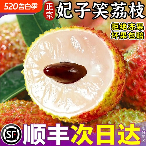 顺丰海南妃子笑荔枝5斤大果新鲜热带水果应当季现摘纯甜整箱包邮