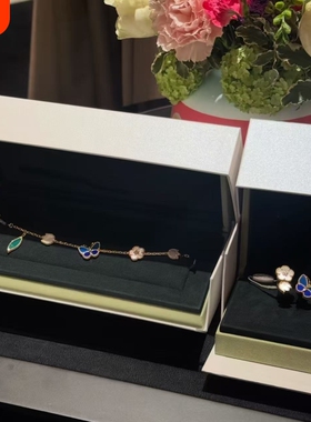 装柜颜色最顶品质新春lucky幸运手链蝴蝶五花白贝母瓢虫花朵18k金