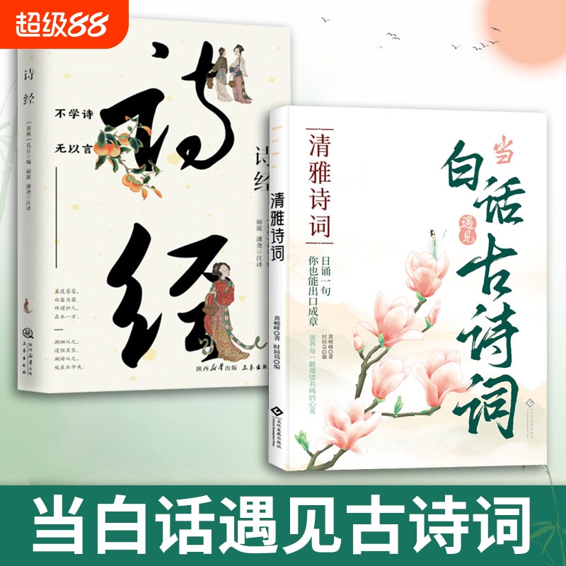 【正版速发】清雅诗词当白话遇见古诗词正版 中国文学浪漫古诗词日诵一句赏古诗词之美经典诗词赏析滋养每颗渴望共鸣的心灵书籍