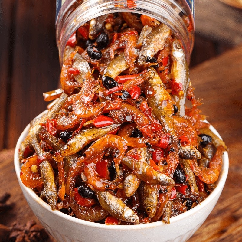 柴火鱼即食小鱼小虾下饭菜湖南特产小吃零食小鱼仔香辣拌饭下酒菜