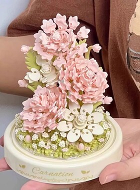 【爆款】永生积木花模型拼装